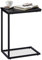 Relaxdays Beistelltisch schwarz, Metallgestell, robust, Melaminplatte, Dekotisch, u-förmiger Couchtisch 60cm hoch, Black