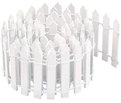 Mini Valla,90cm x 5cm Flexible Jardín Valla Miniatura de Madera para Bonsai Micro Jardín Planta Terrario Paisaje Kits Decoración Al Aire Libre Casa de Muñecas Bricolaje (Blanco)