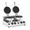 Royal Catering Doppel-Waffeleisen rund 50-300 °C Timer: 1-5 min 2600 W insgesamt separat steuerbar isolierte Handgriffe und rutschfeste Gummifüße belgische Waffeln