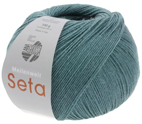 LANA GROSSA Meilenweit Seta | Sockengarn mit Seidenanteil, waschmaschinenfest | Handstrickgarn 55% Schurwolle (Merino), Polyamid, & Seide | 100g Wolle zum Stricken & Häkeln | 400m Garn FB7