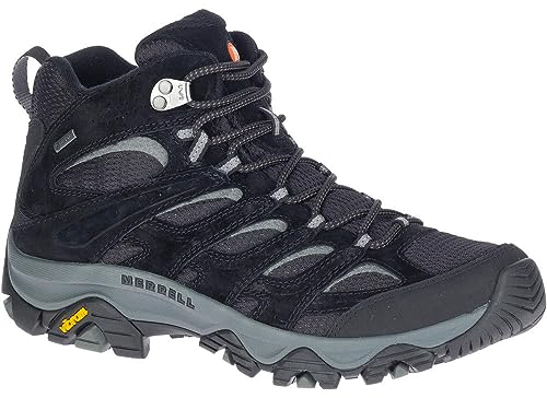 Merrell Herren Moab 3 Mid GTX Wanderschuhe, Black/Grey, 44.5 EU