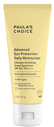 Paula's Choice Advanced Sun Protection Tagescreme LSF 50 - PA++++ - Sonnencreme SPF - Sonnenschutz Gesicht Ohne Einen Weißen Film - Gesichtscreme mit Antioxidantien - Normale bis Trockene Haut - 60 ml