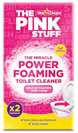 Stardrops The Pink Stuff, The Miracle Power, detergente per WC in schiuma, 2 trattamenti, schiuma rosa auto-attivante, confezione da 1 (200 ml)