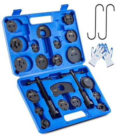 Orion Motor Tech 24 Pezzi Set di Arretratore Pistoncini Freni e Ripristino Pistone del Freno, Pinza Freno a Disco Universale Professionale per la Sostituzione di Pistone dei Freni con Custodia (Nero)