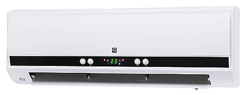 SHX PTC-Heizlüfter zur Wandmontage 2000W SHX501HEAT2023 – PTC-Heizelement, 2 Heizstufen, 3 Betriebsmodi, 2000 Watt, elektronisches Thermostat, Timerprogrammierung, Fernbedienung, weiß