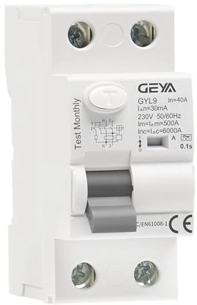 GEYA Electromagnetic Residual Current Circuit Breaker Type A ELCB RCD RCCB (2P-40A-30mA)