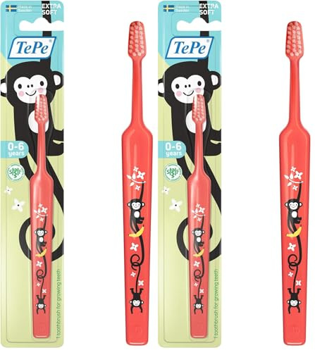 TePe Mini X-Soft - Petite brosse à dents à filaments ultra souples - Adaptée aux enfants entre 0 et 3 ans - 1 pièce (Lot de 2)