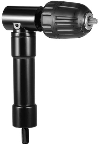 Gueenky Right Angle Drill Driver Adaptor, 0.8-10 mm 90 Degree Right Angle Drill Chuck Attachment with 8mm Hexagonal Shank for Tight Corner Workspace