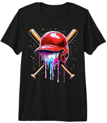 Baseball Drip Boys Ice Cream Drip Youth Bats Helmet Drip Premium Tri-blend T-Shirt