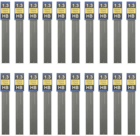 PATIKIL 240 Piezas De Mina Para Lápiz Mecánico De 1.3 Mm, Mina De Grosor Medio Recarga Resistente A La Rotura Para Escritura, Negro