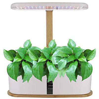 Dynaeuty Hydroponics Growing System, 12-Pod Indoor Herb Garden Kit, LED Grow Light, 40 cm Max Height, White (white 01)