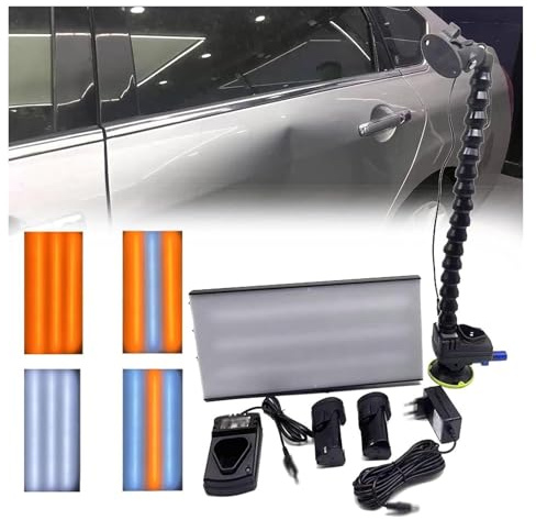 YXCMD Plaque Lumineuse PDR Portable pour Réparation de Bosses sans Peinture - Outil de Détection de Bosses Voiture LED avec Support Réglable, Batterie Rechargeable et 3 Sources Lumineuses