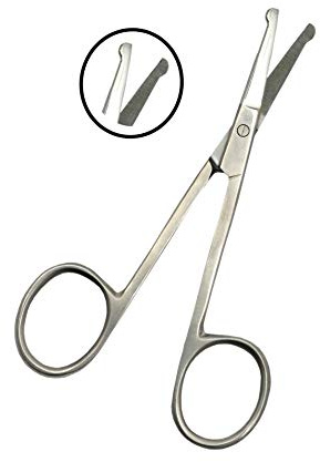 Spire 9CM Premium Baby Nail Scissors Nose Hair Scissors, Safety Blades with Rounded Tip for Trimming Small Details Facial Hair, Ear Hair, Eyebrow