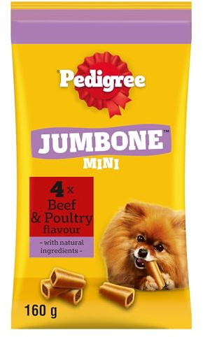 Pedigree Jumbone Mini - Dog Treats - for Small Dogs - with Beef and Poultry - 32 Chews (Pack of 8)