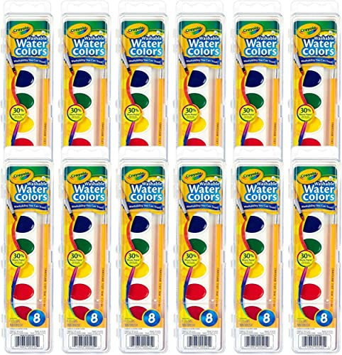 Crayola Washable Watercolor Paint Sets, Bulk Art Supplies for Teacher 12ct