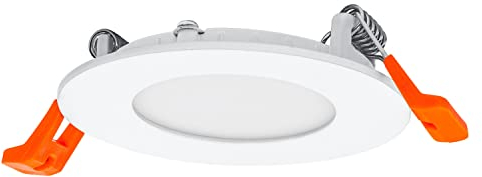LEDVANCE LED SPOT INTEGRATED SLIM Ø 8,5 cm, faretto da incasso per tutti gli ambienti interni, 4,5 W, 4000K, 240 lumen, 240 V, design moderno e piatto, con dispositivo di fissaggio, bianco
