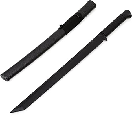 Martial Arts Theatrical Stage Cosplay props Movies Films Stunt Equipment - Black Polypropylene Japanese Ninja Gatana W/Scabbard - 33