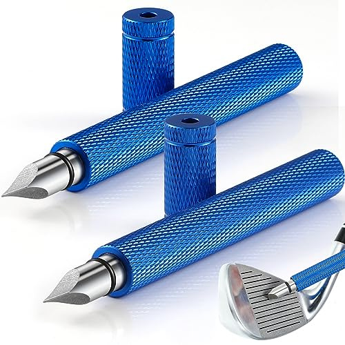 2 st spårvässare för golfklubba, 10 cm spårvässare, reparationsverktyg, rengörare för kilar, järn, golfbollar (blå)