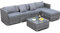 LIFERUN Polyrattan Gartenmöbel Set 6-teilig, Wetterfest Balkonmöbel Set bis 6 Personen, Außen Terrassenmöbel inkl. Rattansessel Couchtisch, Lounge Set Sitzgruppe für Garten, Terrasse und Balkon,Grau