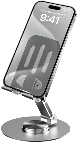 GOZOPO Foldable Phone Stand, Multi-angle Adjustable Cell Phone Holder for Desk, Compatible with All Smartphones, iPhone 16 15 14 13 Pro Max Plus, iPad, Tablet 4-10 inch