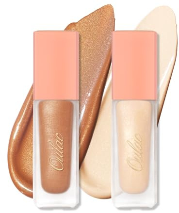 Oulac Liquid Eyeshadow Satin Finish - Multi-Use Eyeshadow Eye Primer Bronzer | Blendable Smooth Eye Make-up, Crease-Resistant, Non-Greasy, Vegan (SA01/SA02)