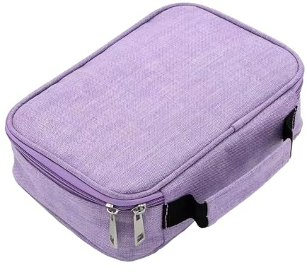 Tolenre Astuccio Scuola, 72 Slot Astuccio Matite, Grande Capacità Astuccio, Portatile Rimovibile per Matite Astuccio, Cancelleria Portamatite Colorato per Scuola, Ufficio, Casa o Studio (Viola, S)