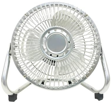 DISPAU Ventilador de Suelo 6 - 20W, 3 Aspas Metálicas, Motor Silencioso, 2 Velocidades, Inclinación Ajustable, Totalmente Ensamblado, Ideal para Oficina y Hogar