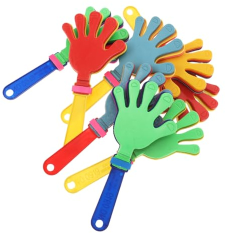 OUNONA 8 piezas Aplaudidores de Mano Plástico Silbadores para Animación Deportiva Fiestas Cumpleaños Juguetes Ruidosos para