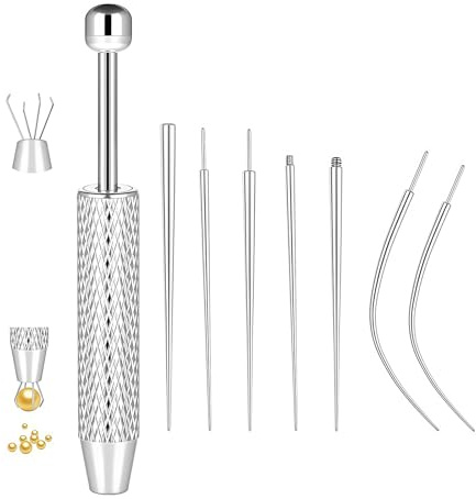 AstraGlam 8PCS Piercing Tool Kit, 16G 18G Ear Piercing Kit, Piercing Needles Piercing Taper Ball Grabber Tool for Changing Jewelry, Stainless Steel Threadless Insertion Pin for Ears Nose Lip Belly