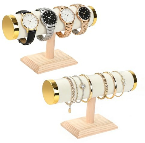 2 unidades en forma de T para pulseras y pulseras, soporte para relojes para hombres y mujeres, soporte para joyas, soporte para relojes, organizador de joyas para gomas de pelo, hogar o negocio