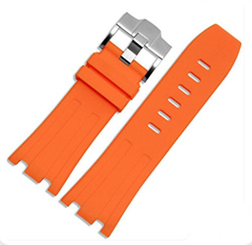 Richie strap ] Bracelet de montre en caoutchouc de 28 mm style OEM pour AP100 Audemars Piguet Royal Oak Offshore Multi couleur camouflage, Orange, Sangle