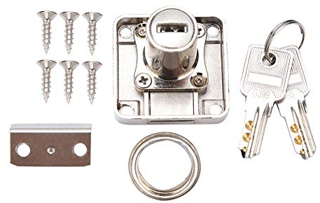 Serrure de Meuble en Alliage de Zinc à Surface Plane Réutilisable Mécanisme Fiable avec Clé Supportant 5kg Idéale pour Tiroirs de Bureau Armoires Stockage Sûr de Bijoux et Documents