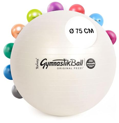 PEZZI Maxafe - Pelota de gimnasia (75 cm), color blanco