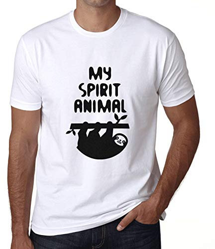 Camiseta Estampada para Hombre El Perezoso Es Mi Espíritu Animal Casual Divertido – Sloth Is My Spirit Animal Casual Funny – T-Shirt Vintage Manga Corta Regalo Original Cumpleaños Diseño Gr