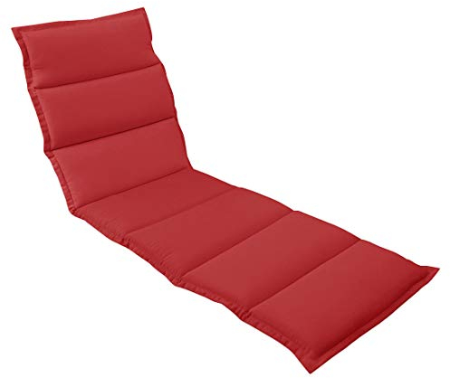 OUTLIV. Polsterauflage für Liegen Liegen-Auflage 190x60 cm Rot Auflage für Rollliegen, Sonnenliegen und Gartenliegen