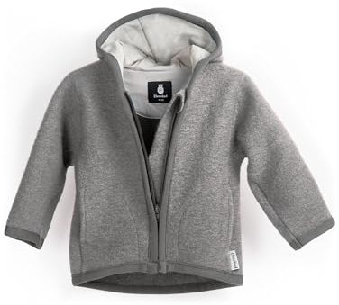 Ehrenkind® Walkjacke Grau Gr. 98/104 | Jacke für Kind aus Merino Schurwolle mit Reißverschluss | Walk Jacke für Baby