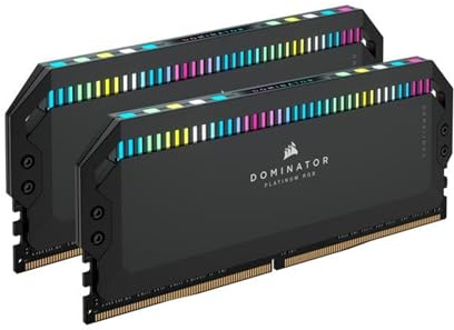 Corsair Dominator Platinum RGB DDR5 64 GB (2 x 32 GB) 5200MHz C40 Memoria per Desktop (Regulación de Voltaje integrada, Refrigeración DHX patentada, 12 Leds CAPELLIX RGB) Negro
