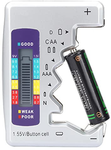 Comprobador de Batería Digital Comprobador de Carga de Batería Herramienta de Prueba de Capacidad de Batería para Pilas de Botón Aa AAa 9V 1,5 V