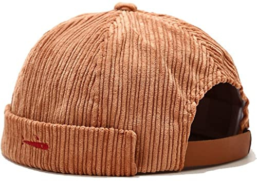 Faringoto Skullies & Beanies Docker - Gorro de pescador para hombre, sin alas, con puño enrollado, estilo retro, Camello, talla única