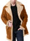Briskorry Wintermantel Herren Lang Warm,Männer Plus Size Winter Reißverschluss Mantel Revers Kragen Langarm Gepolsterte Lederjacke Vintage Dicken Mantel Schaffell Jacke Modern Winterparka