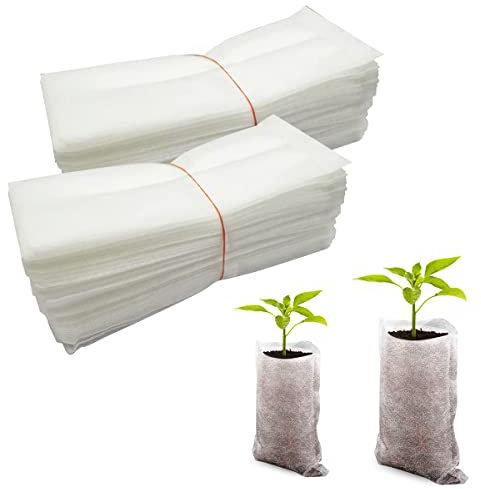 Moxamo Lot de 100 sacs de plantation, biodégradables, en tissu non tissé, durables, pour plantes, fleurs, jardins, 20 x 22 cm