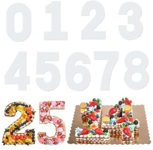Hongmo Ensemble de 9 Moules en Forme de Chiffres pour Number Cake - Grands Moules à Gâteau de 0 à 8 (12 Pouces)