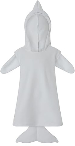 FEIBEL Kids Animal Costumes Unisex Fleece Hooded Vest Cute Christmas Outfits Cosplay Costume for Boys Girls (7-8 Years, White Whale)