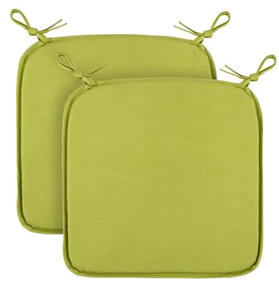 Bestlivings Sitzkissen (2er Pack/Grün) Stuhlkissen mit Haltebändern 38cm x 38cm - Öko-Tex Zertifiziert - Sitzauflage Uni, Canvas Stuhlauflage