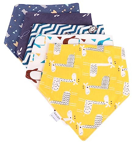 VICASKY 5stücke Speicheltücher Neugeborenen Lätzchen Dreieckstücher Mittagessen Fütterungslätzchen Aus Baumwolle Für Junge Mädchen Kleinkinder Junge Mädchen Leicht Zu Tragen Und Waschen