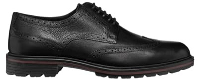 Geox Walk Pleasure C, Scarpe Stringate in Pelle da Uomo (Nero, Sistema Taglie Calzature EU, Adulto, Numero, Media, 43)