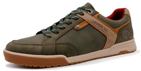 LEOSS ORIGINAL Scarpe con Lacci Uomo Scarpe da Corsa Urbane Scarpe da Ginnastica Autunnali Casual Sneaker Invernali per Walking (Verde, 42 EU, MU9564-15)