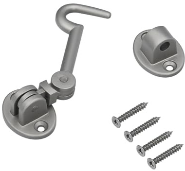 Aldabilla multiusos reforzada con tornillos 100 mm latón niquelado mate