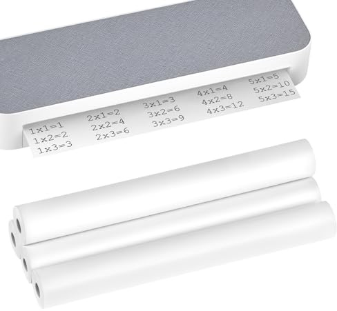 QWORK® 4 Rollos Papel Térmico A4 de Secado Rápido (100 Hojas en Total) para Impresoras Térmicas, Compatibilidad Universal