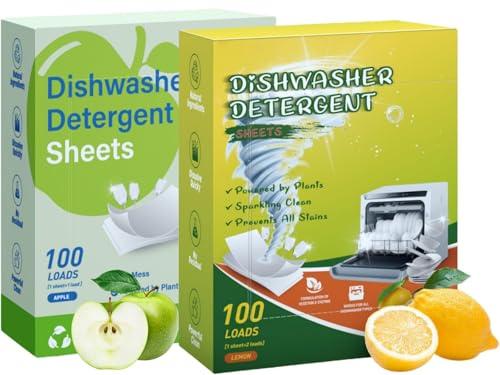 Feuilles de Détergent pour Lave Vaisselle Sans Produits Chimiques,200pcs Tablettes Lave Vaisselle Feuilles pour Laves Vaisselles,Nettoyant Puissant pour Laves Vaisselles,Tablettes Lavess Vaisselless